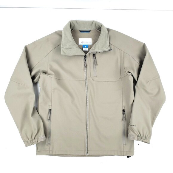 Columbia Jacket Men Medium Ascender II Softshell Beige Omni Shield Coat NWOT - Picture 1 of 11